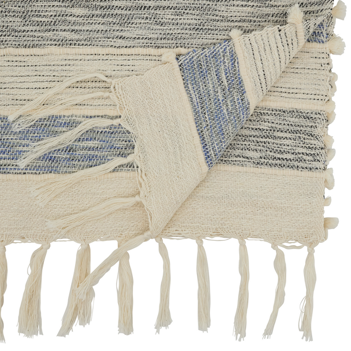 Blue & Tan Stripe Table Runner