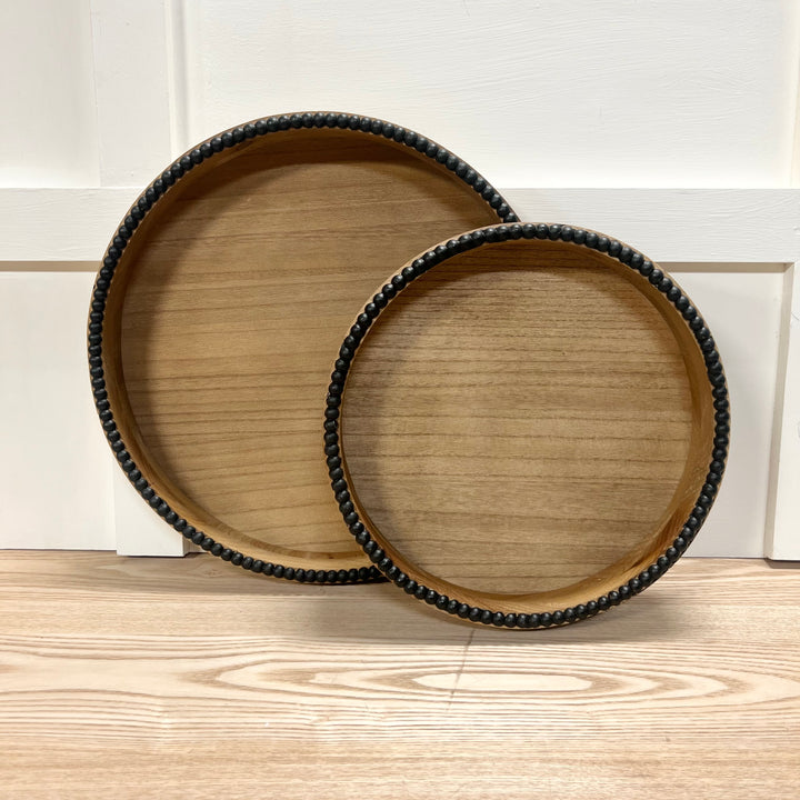Wood Beaded Trays