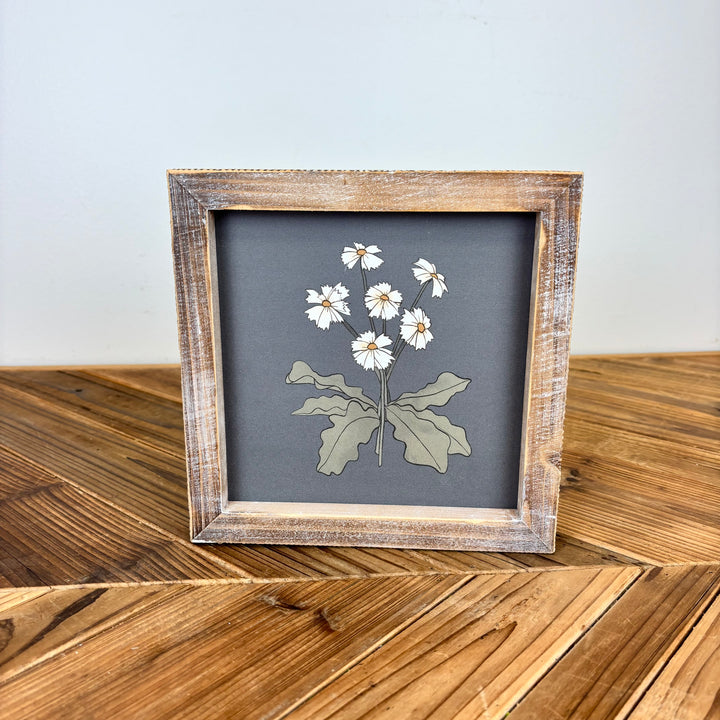Sunflower/Daisy Reversible Wood Frame Sign