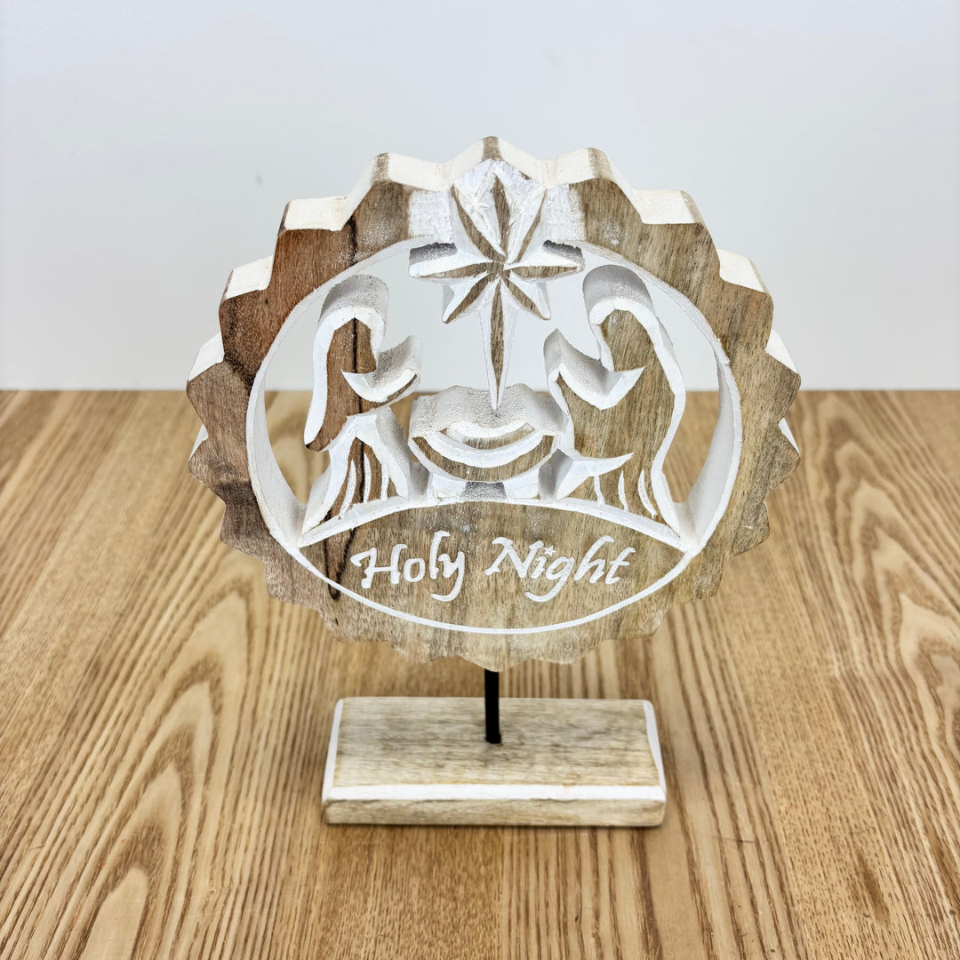 Mango Wood Nativity on Stand