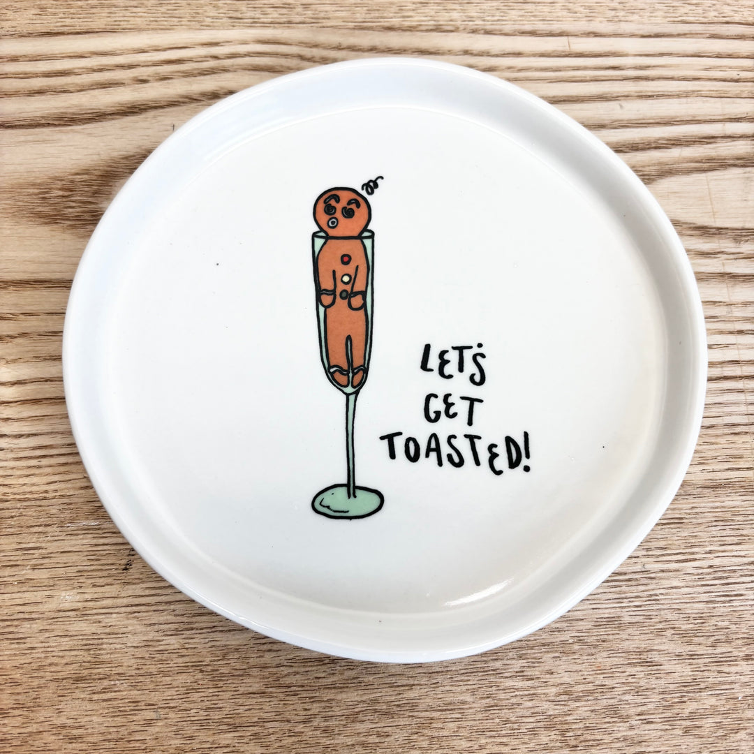 Tipsy Holiday Stoneware Plates - 4 Styles
