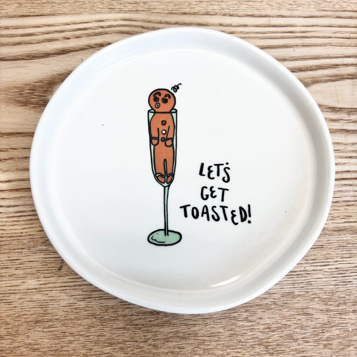 Tipsy Holiday Stoneware Plates - 4 Styles
