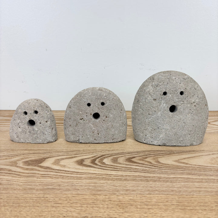 Set of 3 River Rock Ghosts
