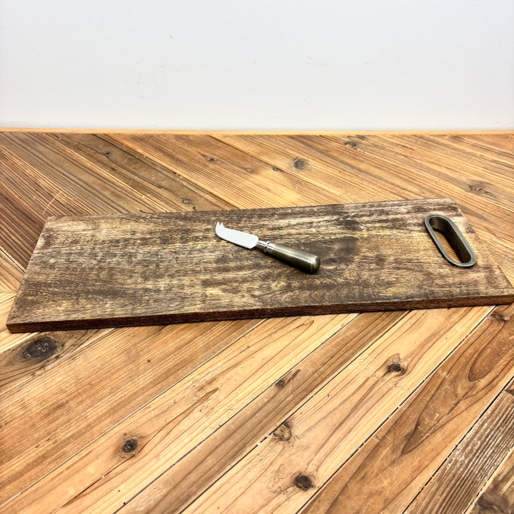 Stained Mango Wood Serving Tray with Cheese Knife