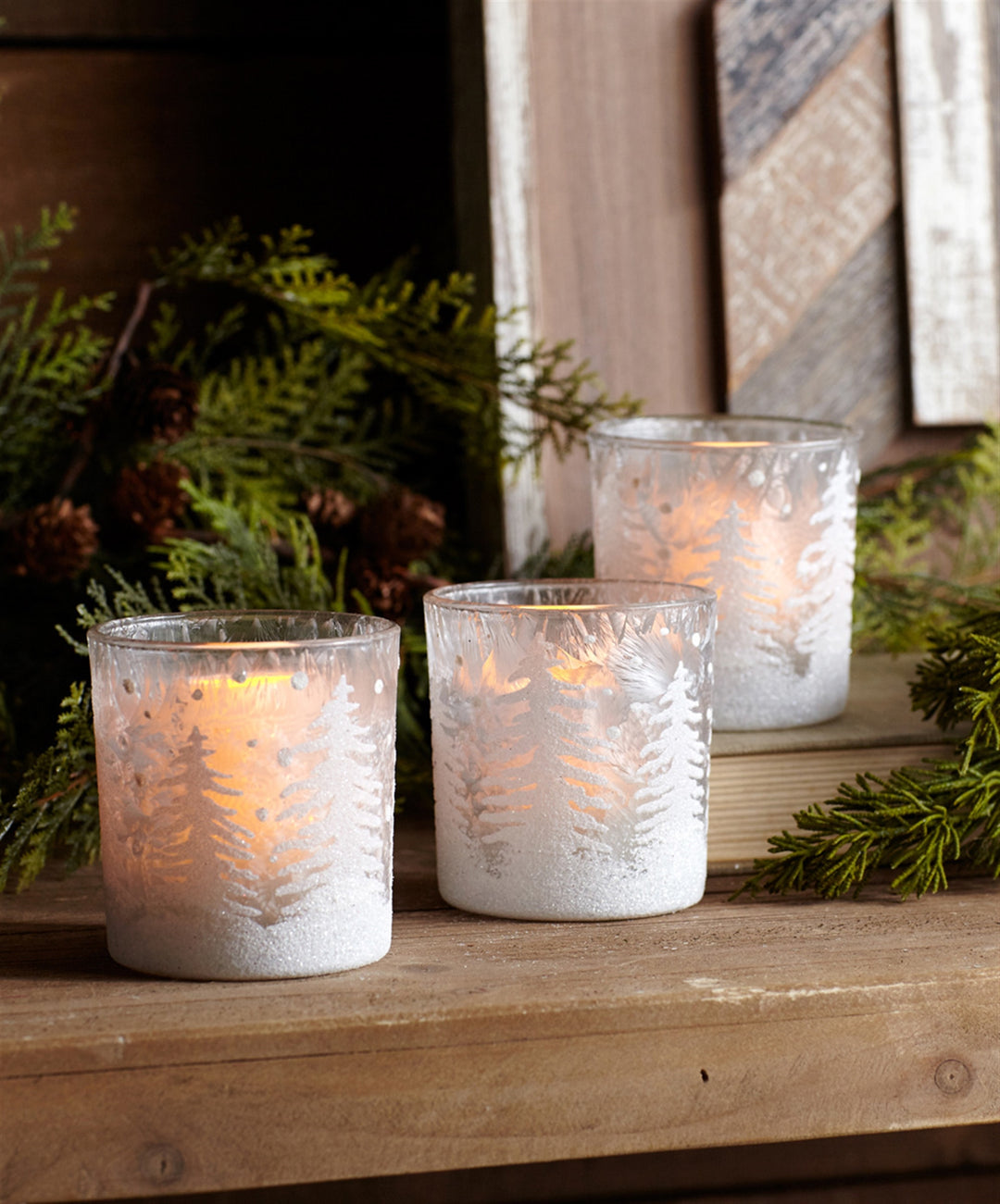 Frosted Forest Votive Holder - 3 Sizes