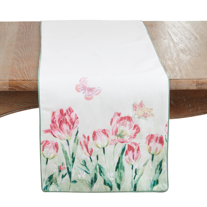 Embroidered Floral Table Runner
