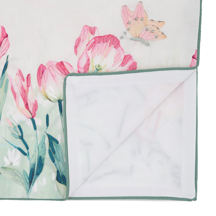 Embroidered Floral Table Runner