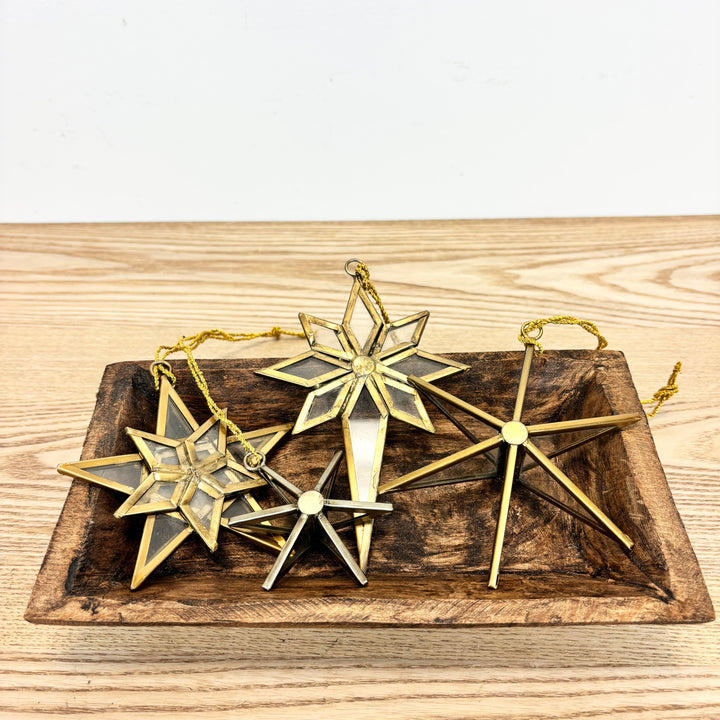 Metal and Glass Star Ornaments - 4 Styles