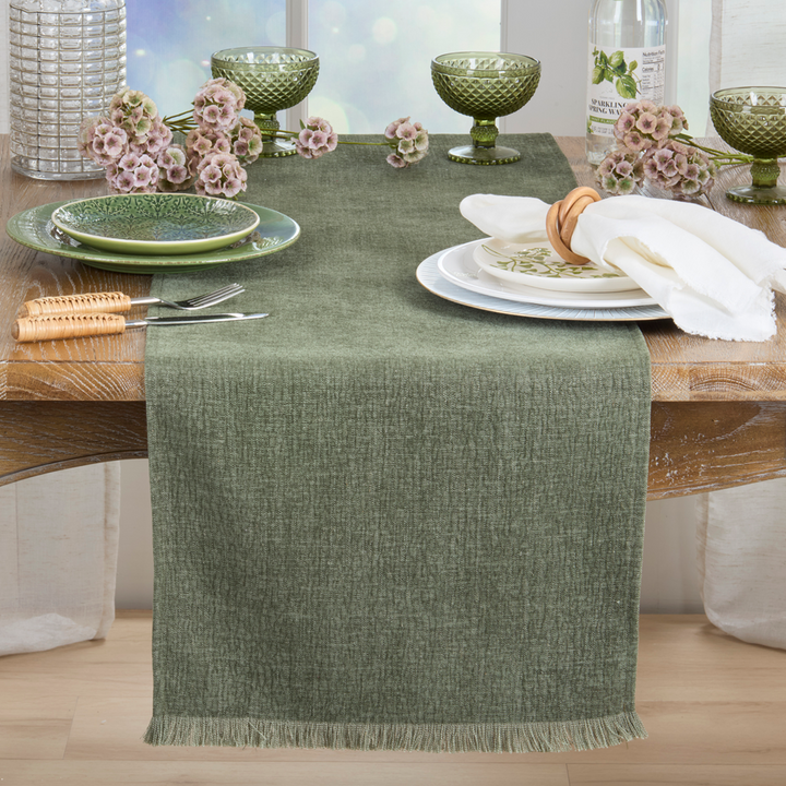 Fringe Edge Table Runner, 6 colors to choose from