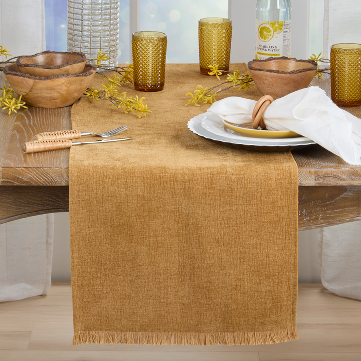 Fringe Edge Table Runner, 6 colors to choose from