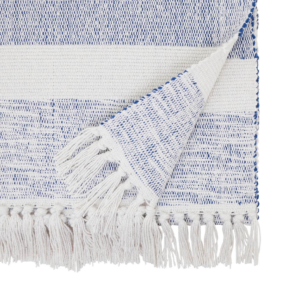 Blue & White Striped Table Runner