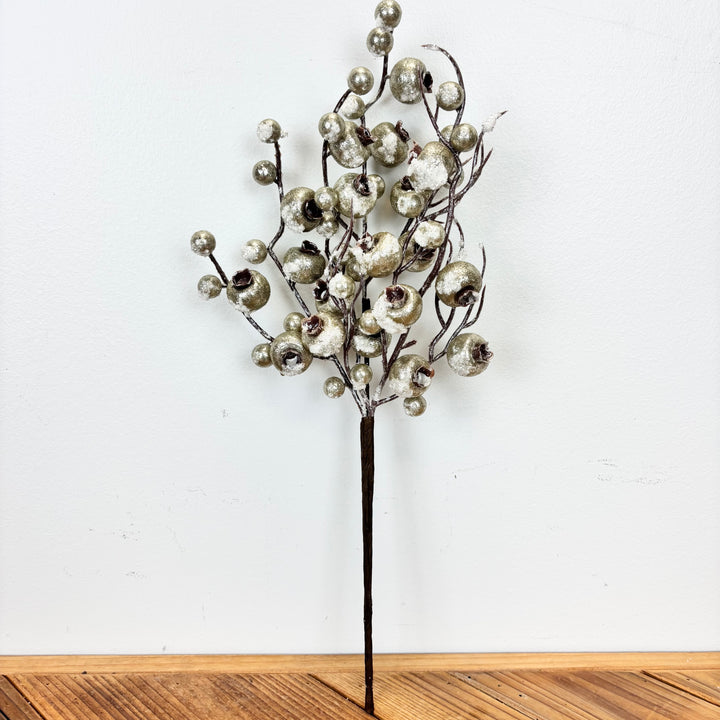 Frosty Metallic Berry Stem - Platinum