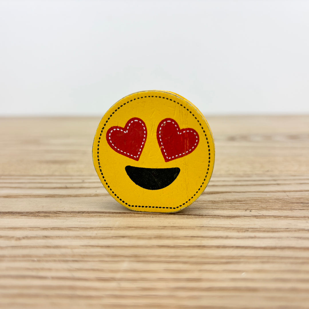 Stylized Symbols and Emojis Decorative Wooden Shapes