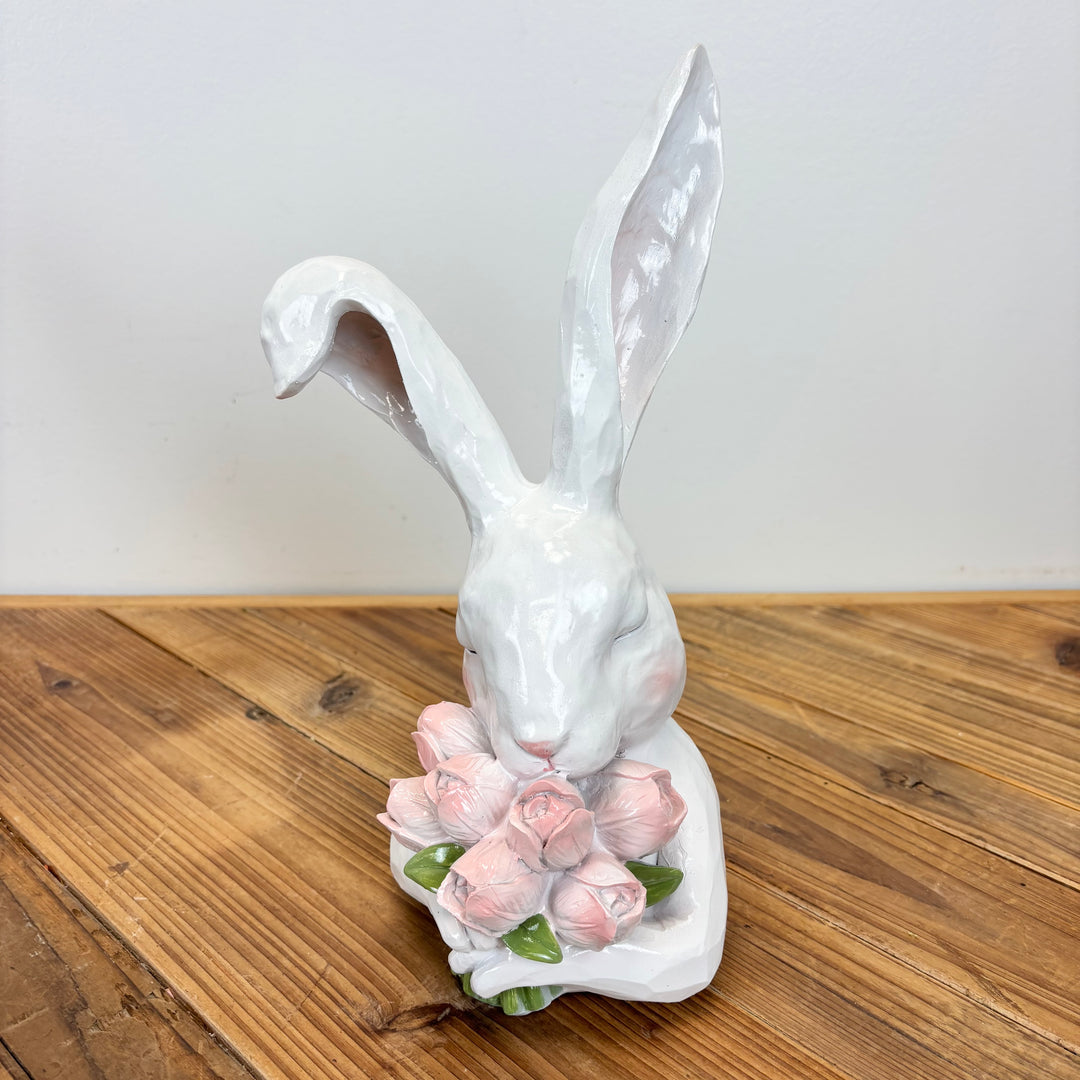Thoughtful Bunny with Flowers - 2 Styles