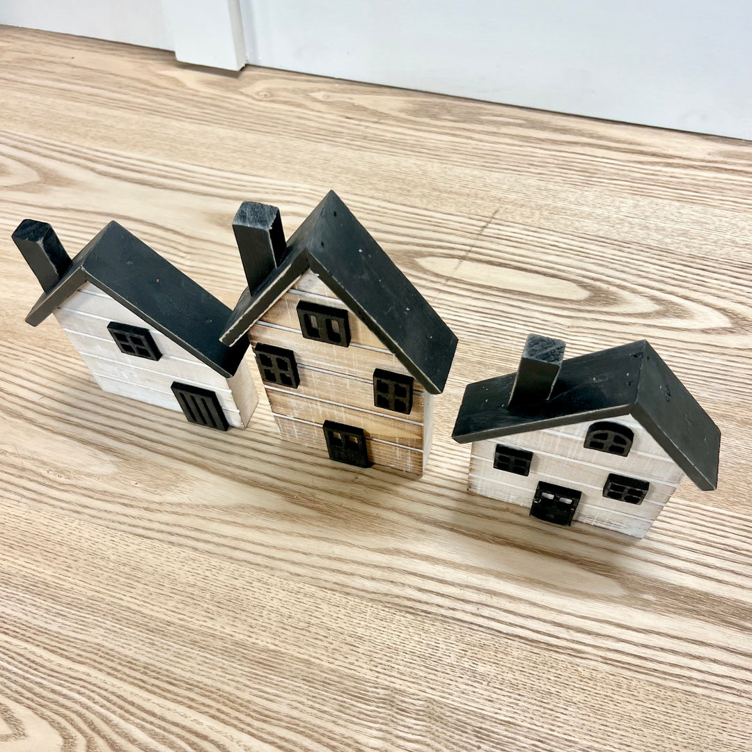Wooden Houses - Set of 3