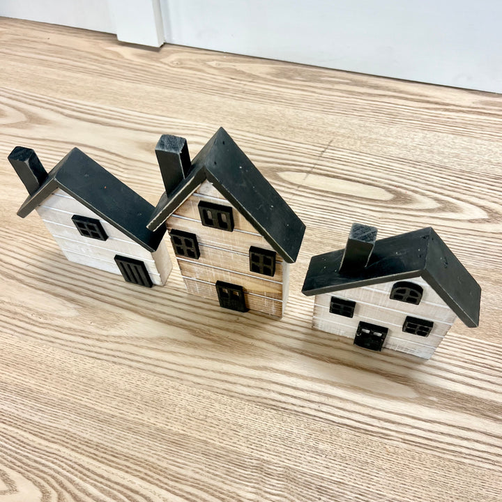 Wooden Houses - Set of 3