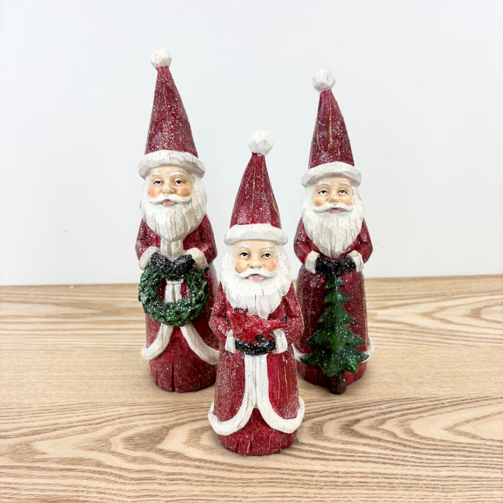 Set of 3 Resin Santas