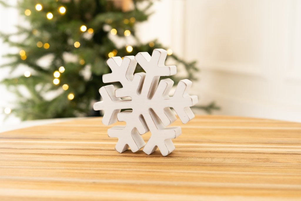 White Wood Snowflake, 2 sizes