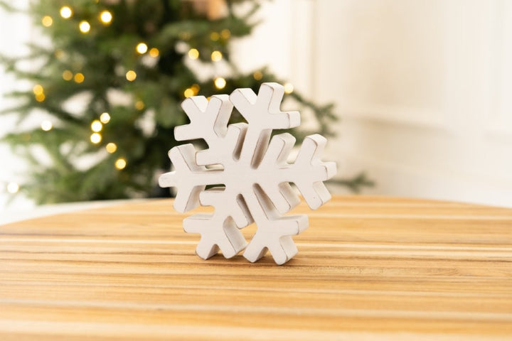 White Wood Snowflake, 2 sizes