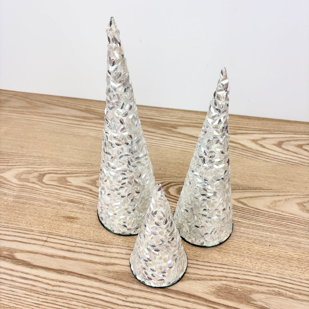 Beaded Cone Trees, Set of 3