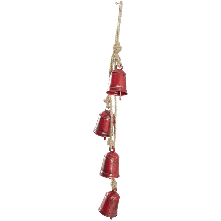 Red Hanging Bells with Jute Rope