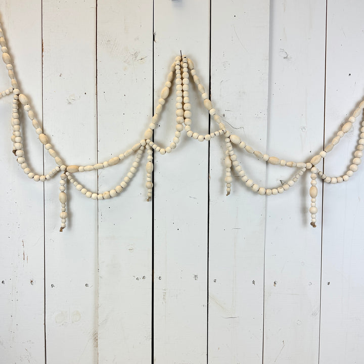 Natural Wood Bead Swag Garland