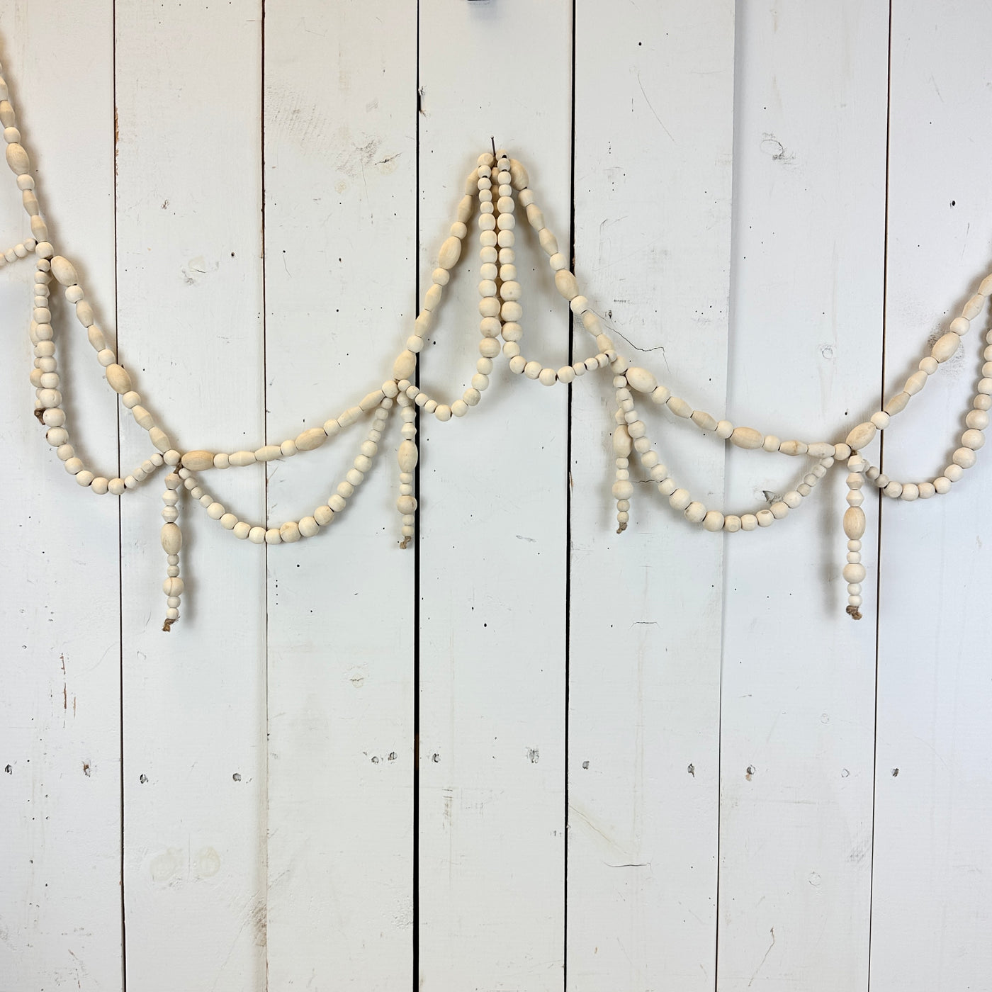 Natural Wood Bead Swag Garland