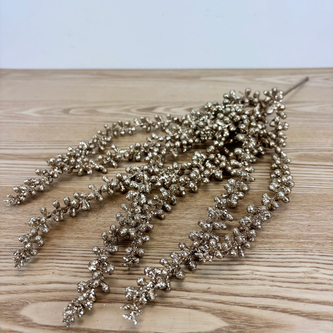 Glittered Gold Hanging Succulent