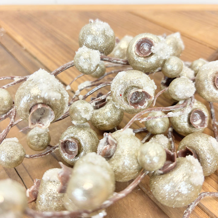 Frosty Metallic Berry Stem - Platinum