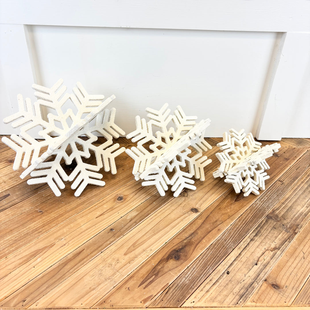 Interlocking Glitter Snowflakes - 3 Sizes