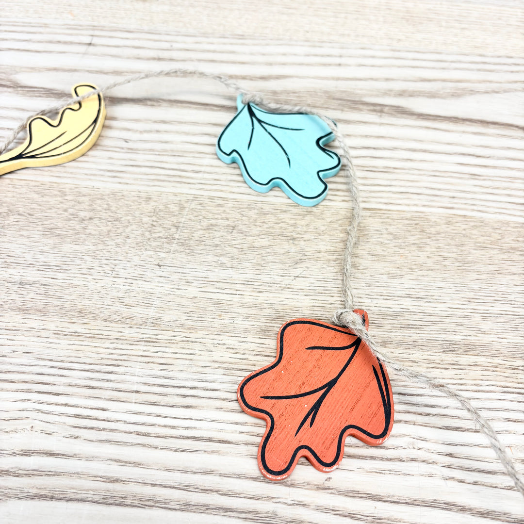 Autumn Leaves Wood Shape Garland