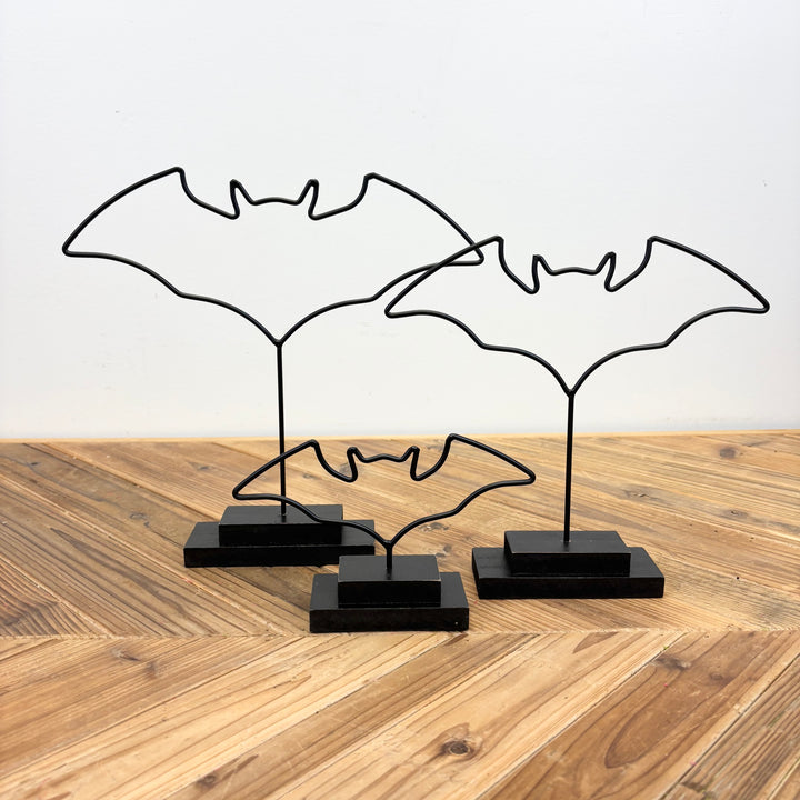 Metal Cut-Out Bats on Stand