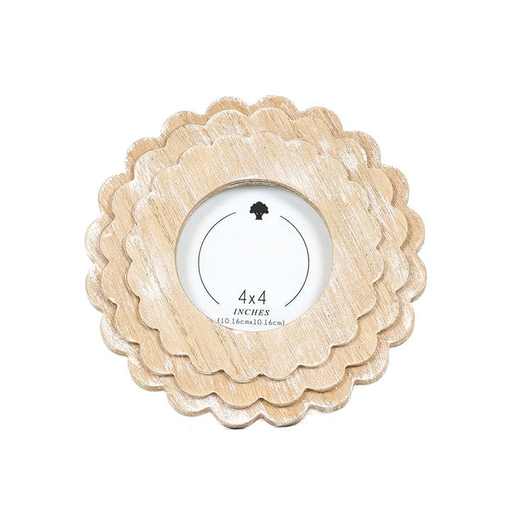 Wood Scallop Photo Frame, 4 sizes, 5 colors