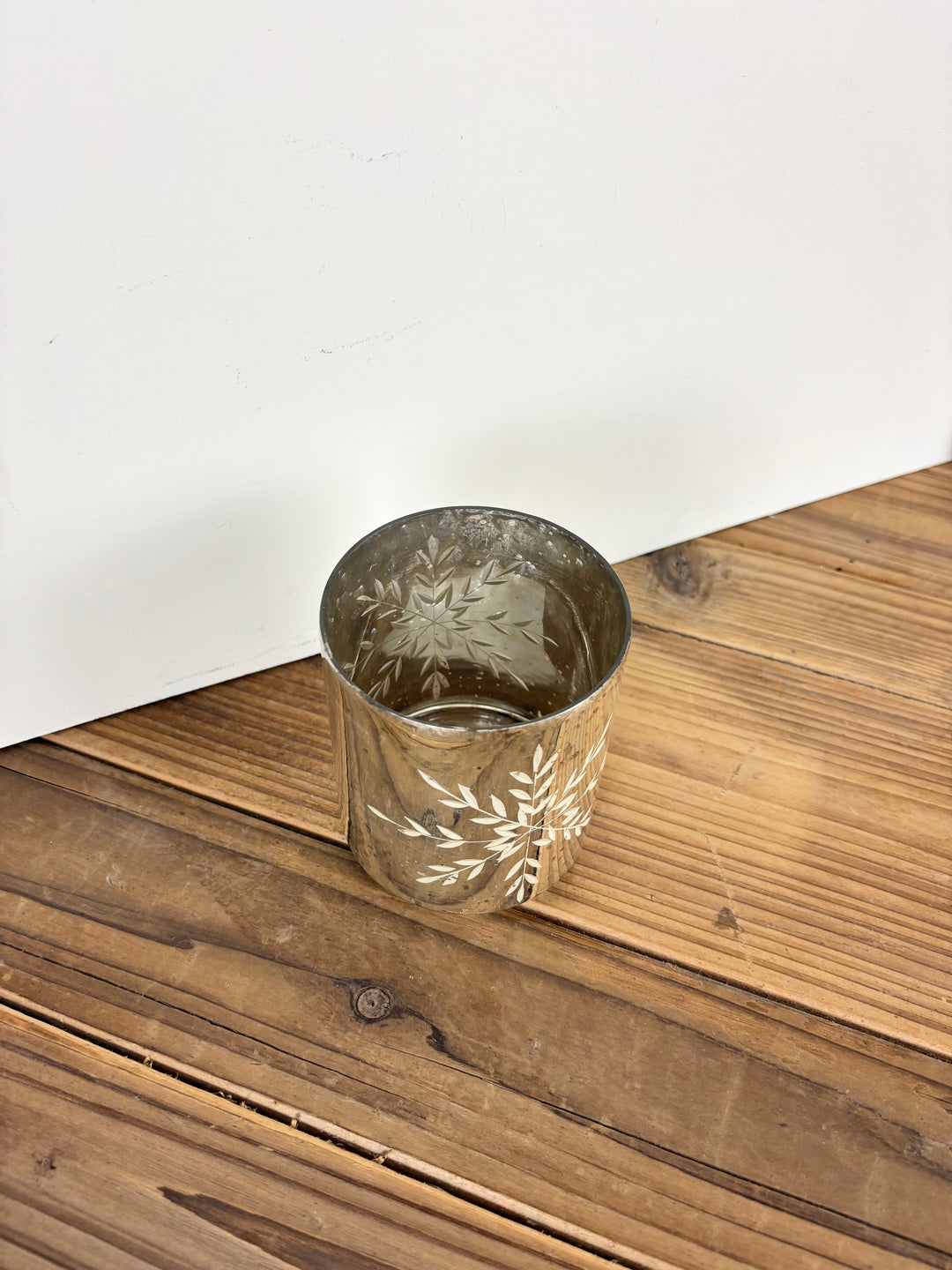 Glass Snowflake Votive Cup - Silver