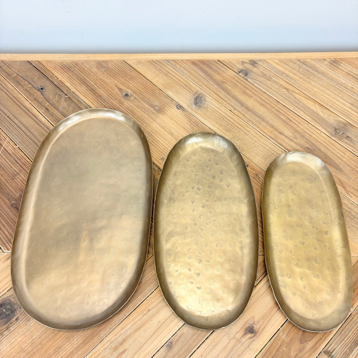 Antiqued Gold Iron Trays - 3 Sizes