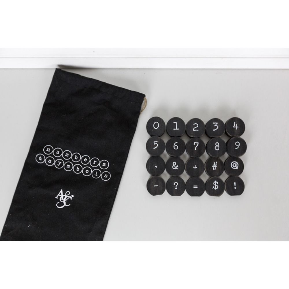 Typewriter Key Numbers & Symbols, Bag of 30