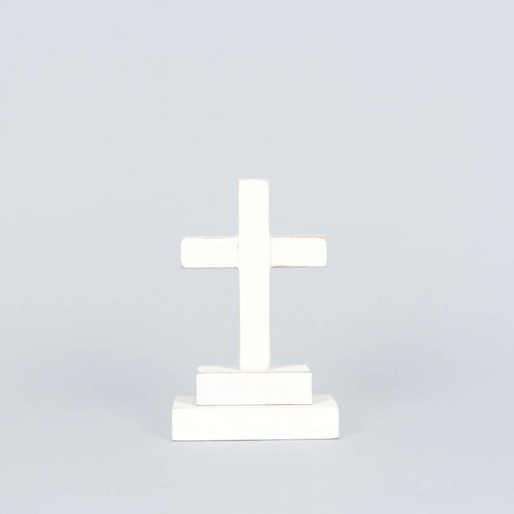 Wood Cross On Stand, 2 sizes, 2 colors
