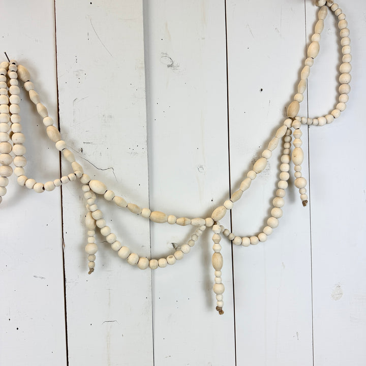 Natural Wood Bead Swag Garland