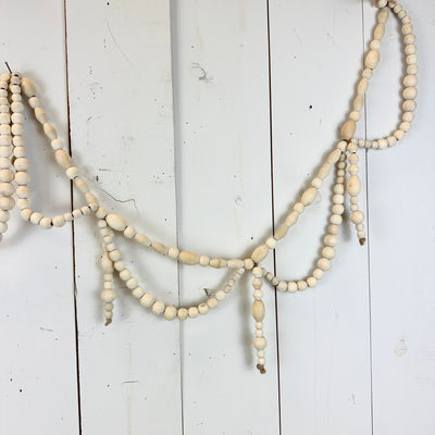 Natural Wood Bead Swag Garland