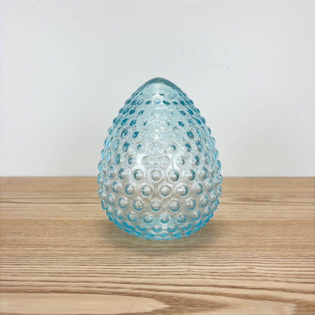 Blue Hobnail Glass Egg