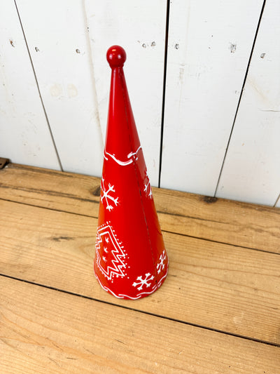 Red Metal Cone Trees