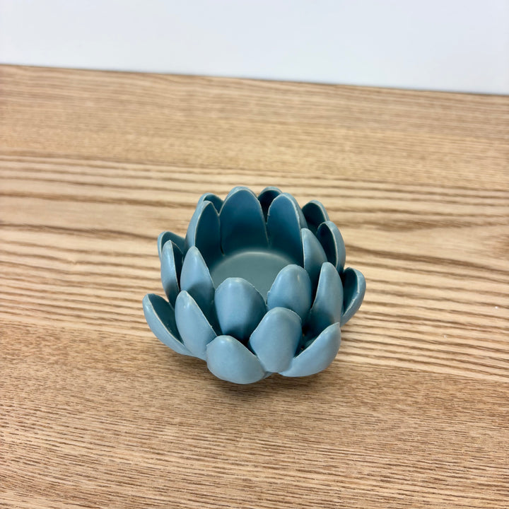 Sky Blue Artichoke Tealight Candle Holder