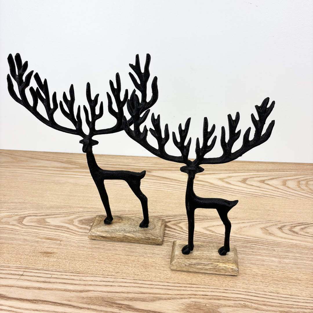 Cast Aluminum Deer on Base - 2 Sizes