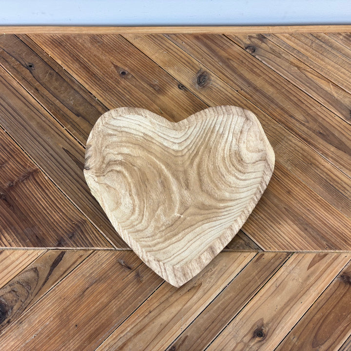 Hand-Carved Wood Heart Bowl