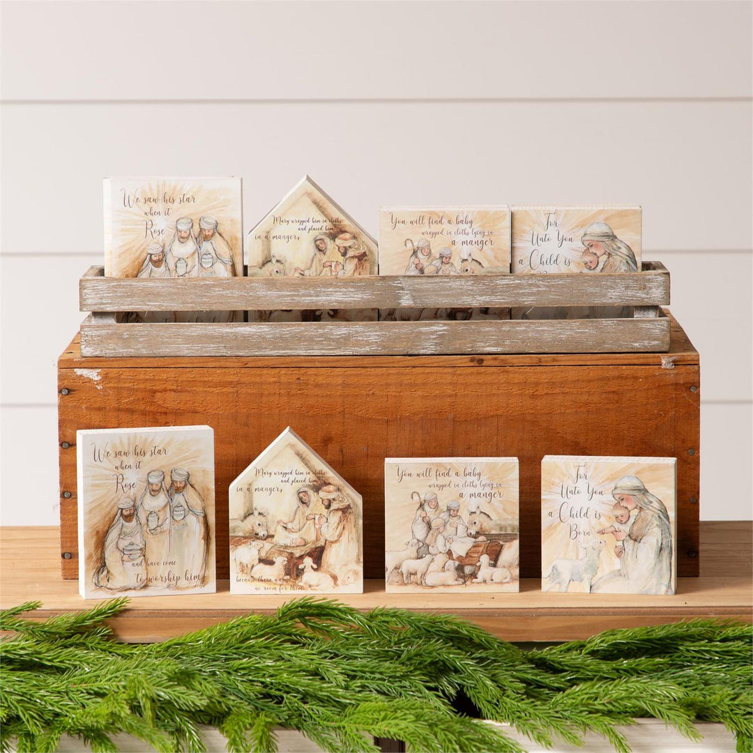 Nativity Block Signs - 4 Styles
