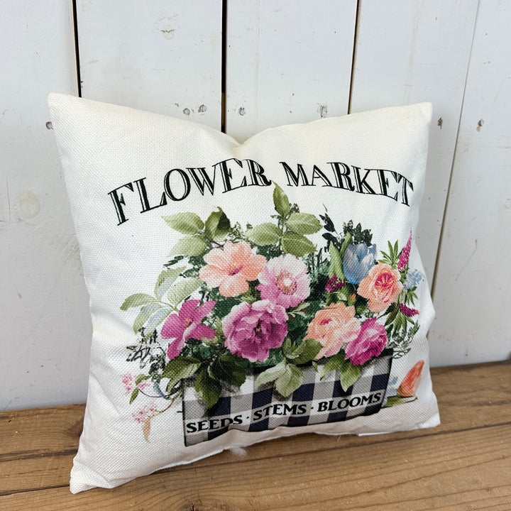 Flower Market Throw Pillow