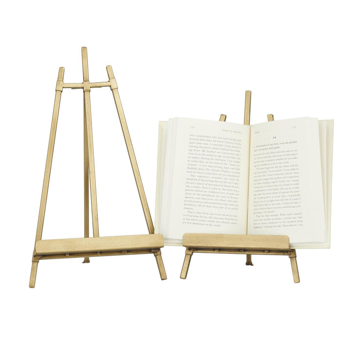 Gold Metal Triangle Display Easel with Foldable Stand, 2 sizes
