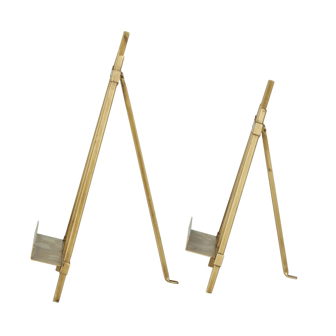 Gold Metal Triangle Display Easel with Foldable Stand, 2 sizes
