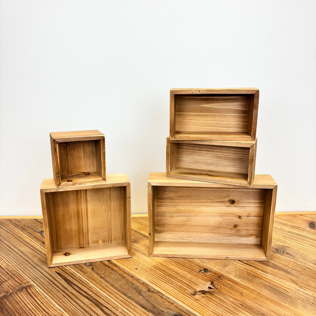 Natural Wood Organization Boxes