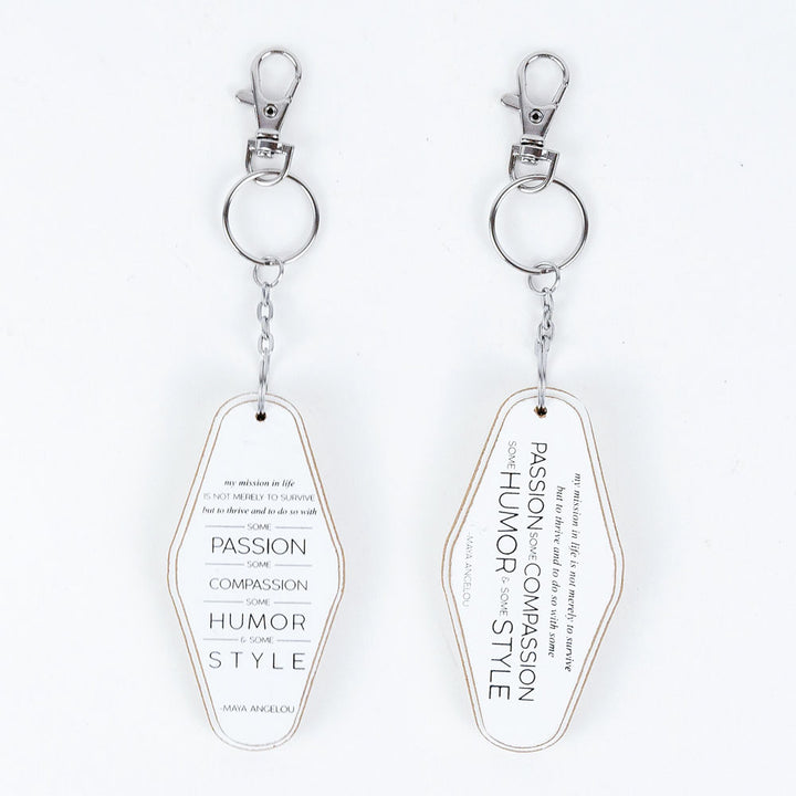 Inspiring Messages Reversible Wood Keychain - My mission in life